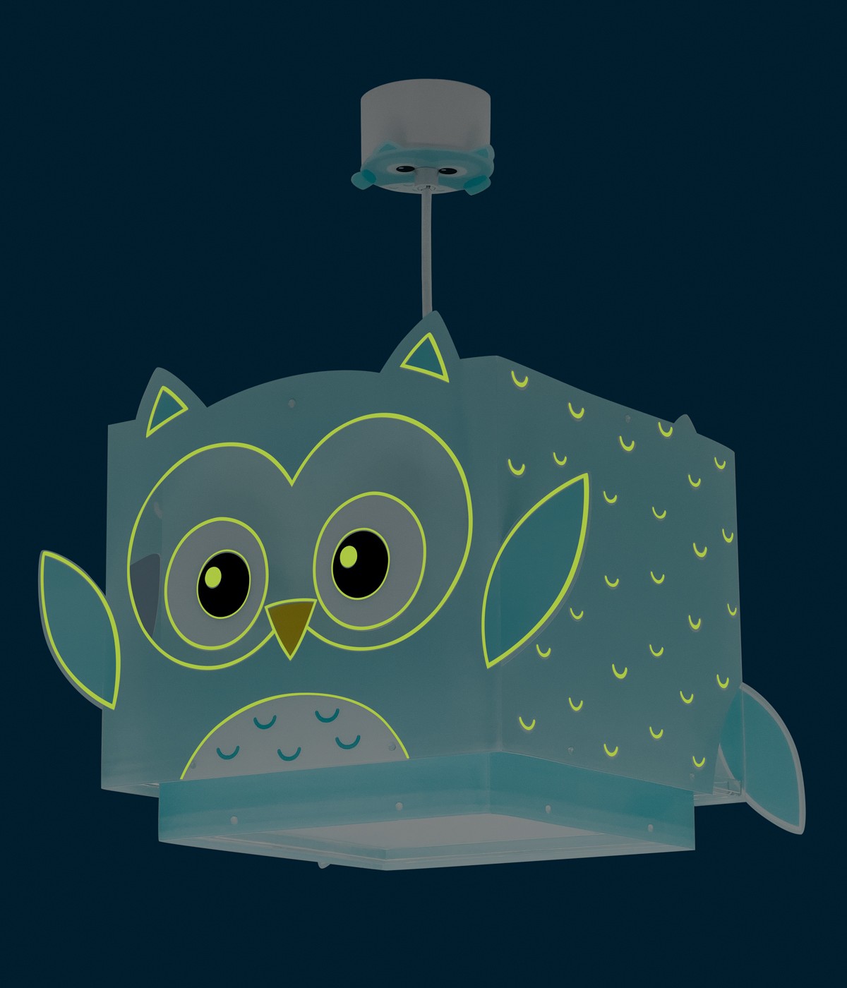 Dalber 64392 LITTLE OWL - Dětský lustr se sovičkou a s fosforeskujícími motivy + Dárek LED žárovka