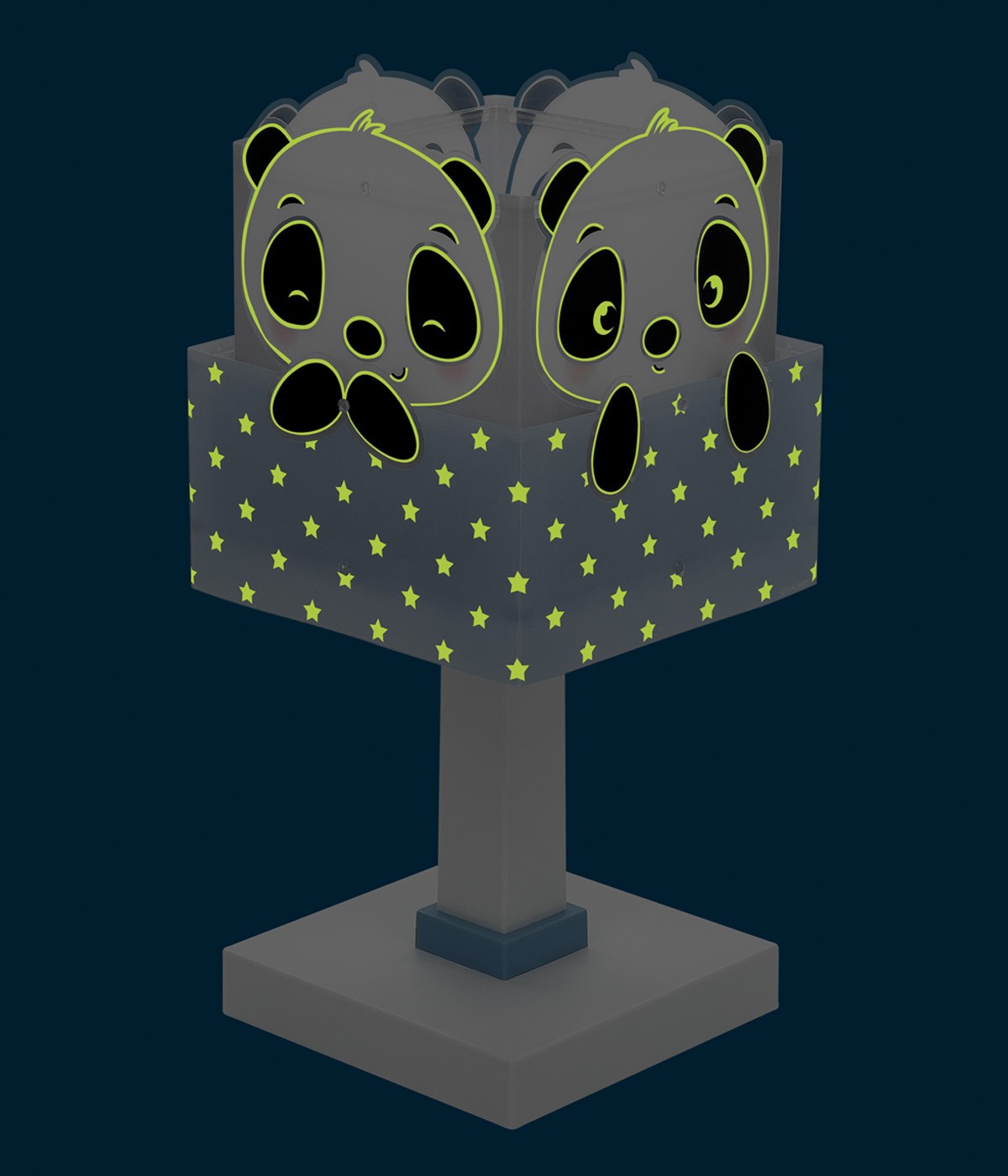 Dalber 63161T PANDA blue - Dětská modrá stolní lampička s fosforeskující pandou + Dárek LED žárovka