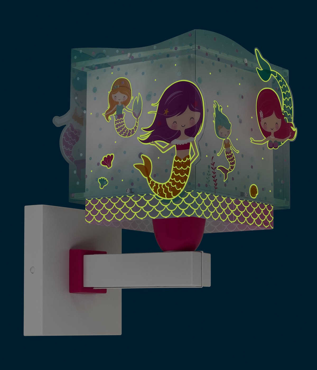 Dalber 63449 MERMAIDS - Dětské nástěnné svítidlo s kabelem do zásuvky + Dárek LED žárovka