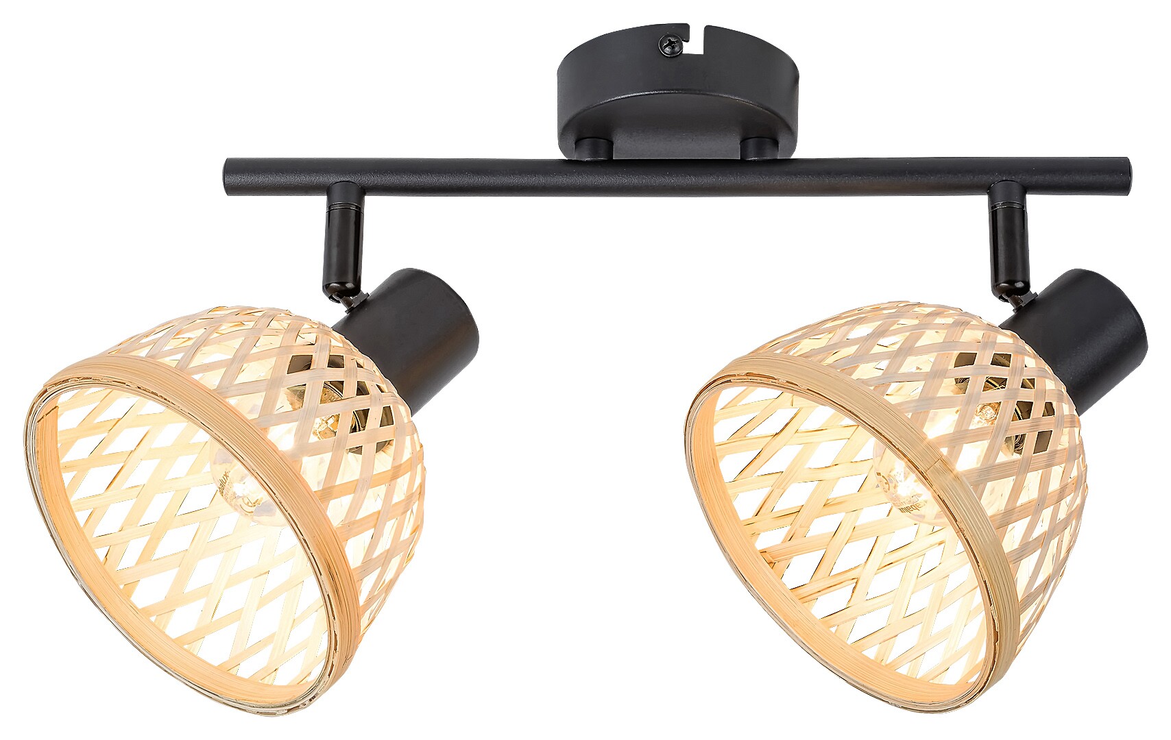 Rabalux 3134 RATTAN - Elegantní nástěnná nebo stropní lampička s ratanovými stínidly, 2 x E14