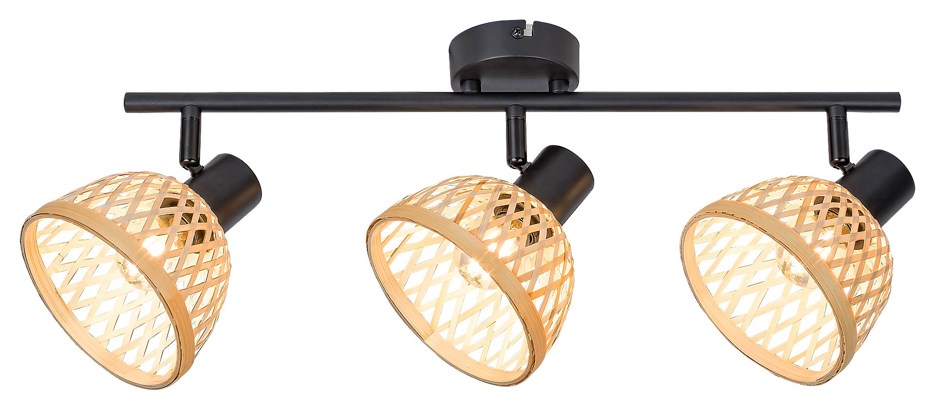 Rabalux 3135 RATTAN - Elegantní stropní lampa s ratanovými stínidly, 3 x E14, 52cm