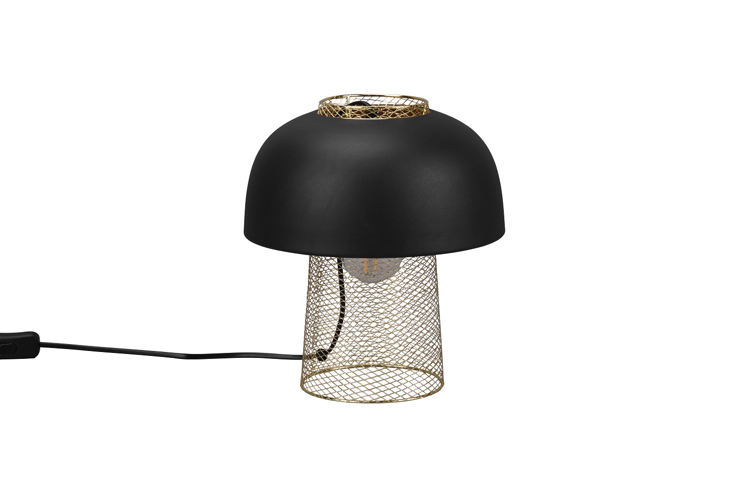 Trio Leuchten R50811032 PUNCH - Stolní černá lampa s vypínačem na kabelu, 1 x E27