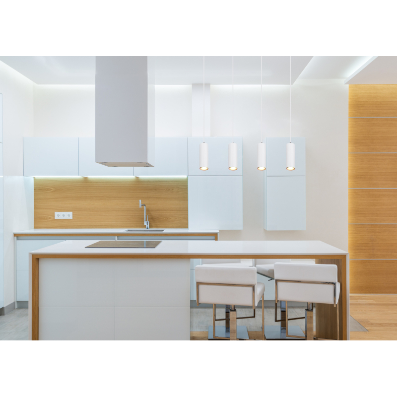 Globo 57911-4HW ROBBY - Závěsné bodové svítidlo v bílé barvě nad jídelní a konferenční stůl 4 x GU10, 65cm