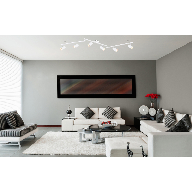 Globo 57910-6W ROBBY - Stropní bodové svítidlo v bílé barvě, 6 x GU10, 180cm
