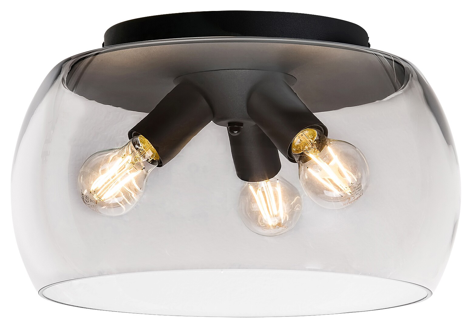 Rabalux 3189 URSULA - Černý přisazený kulatý lustr 3 x E27, Ø 40cm