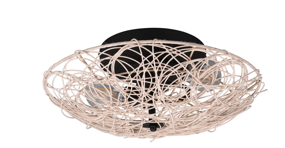 Trio Leuchten R61142036 LOVIS - Stropní lustr s ratanovým stínidlem, 2 x E27, Ø 40cm