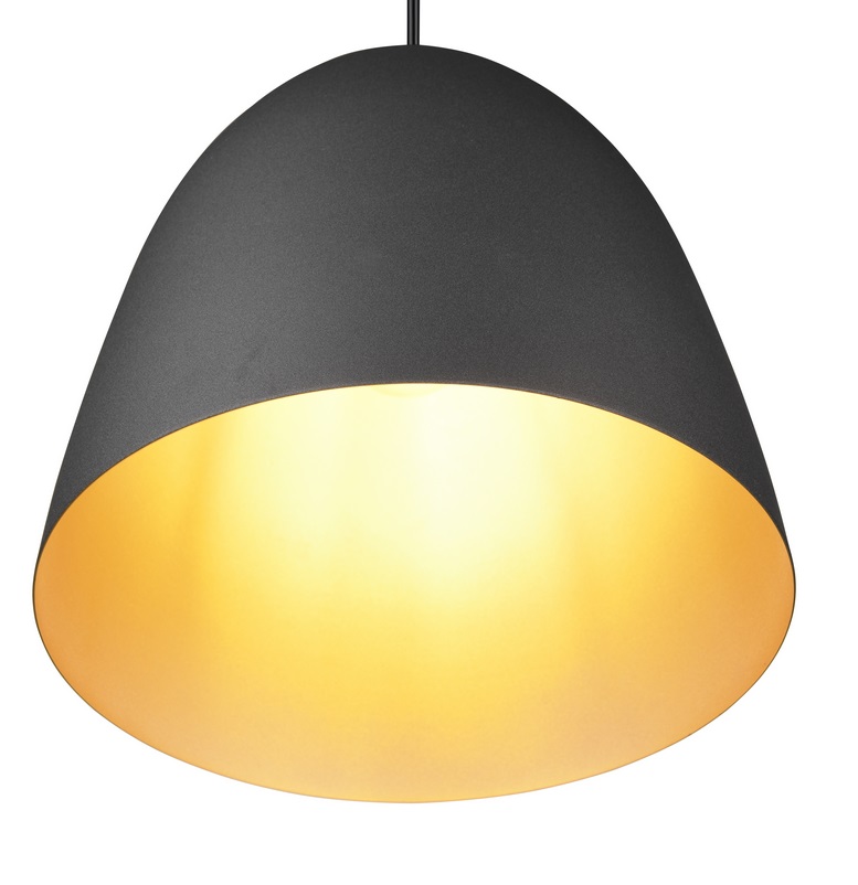 Trio Leuchten R30661080 TILDA - Závěsný kovový lustr v černo zlaté barvě, 1 x E27, Ø 25cm