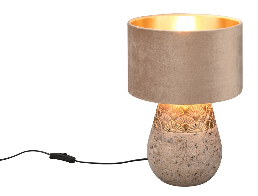Trio Leuchten R51231061 KIRAN - Moderní stolní lampa s keramickým podstavcem a stínidlem v béžové barvě 1 x E27, 38cm