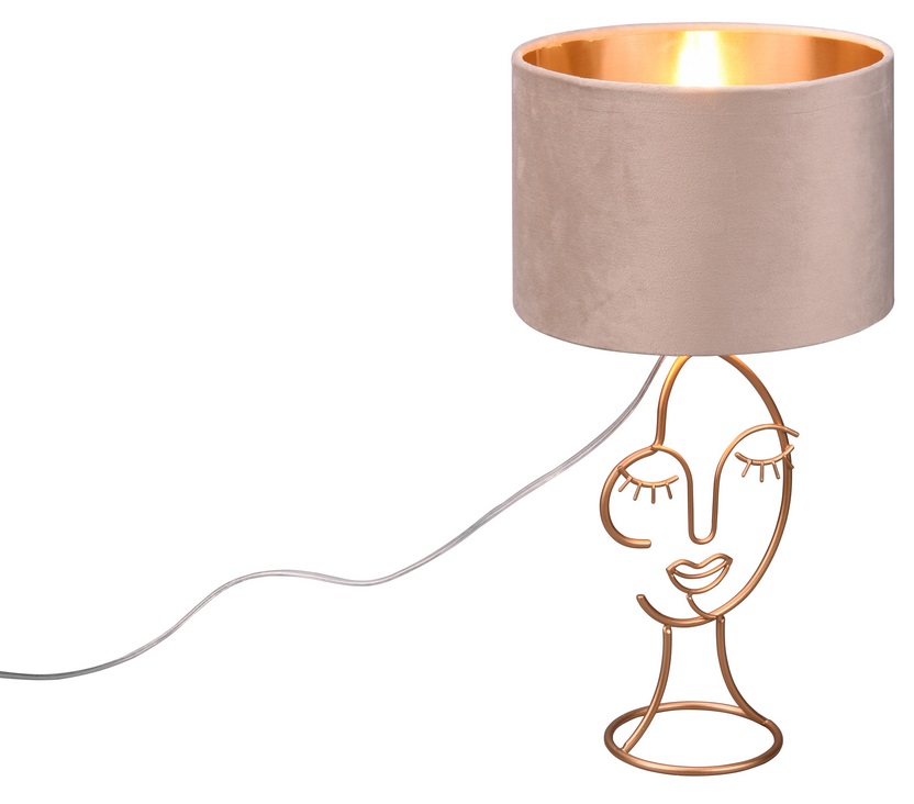 Trio Leuchten R51221044 MARY - Moderní stolní lampa s kovovým podstavcem a stínidlem v béžovo zlaté barvě 1 x E27, 45cm
