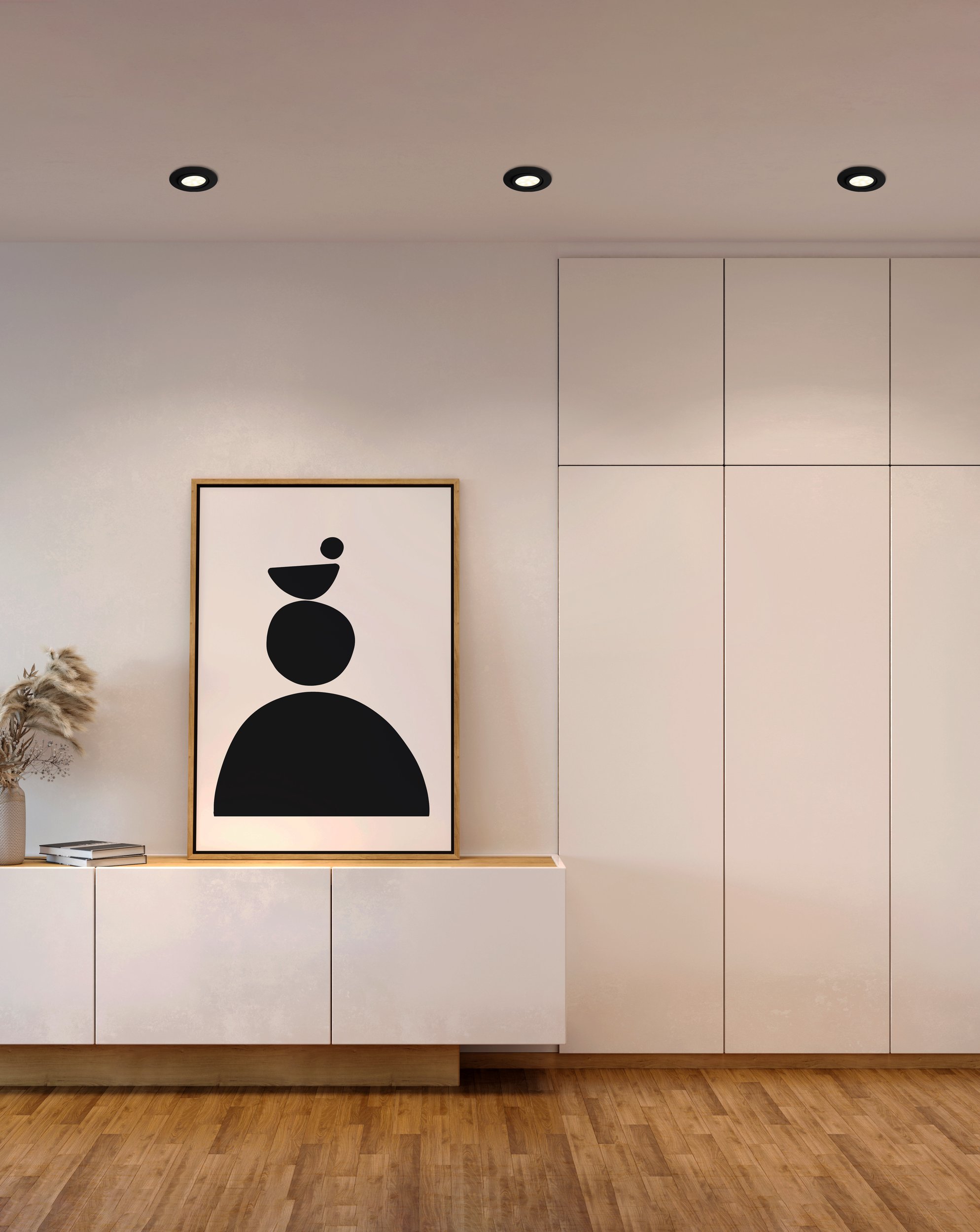 Eglo 900749 PINEDA - 3ks zápustných stmívatelných svítidel v černé barvě, 3 x 5,5W, 3000K, Ø 8,4cm