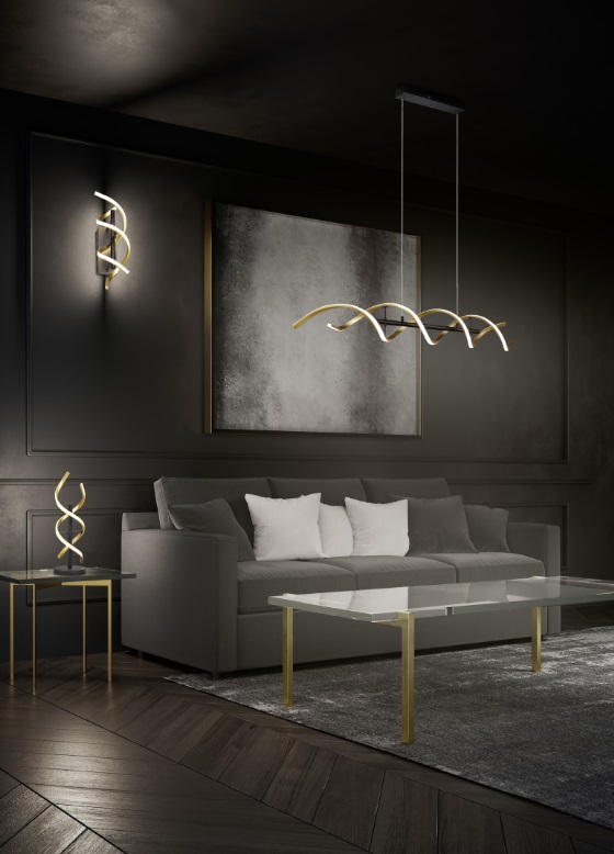 Trio Leuchten 541810208 SEQUENCE - Stmívatelná LED stolní lampa se změnou barvy světla, LED 20,5W, 2300+3000+4000K, 48cm, mosaz