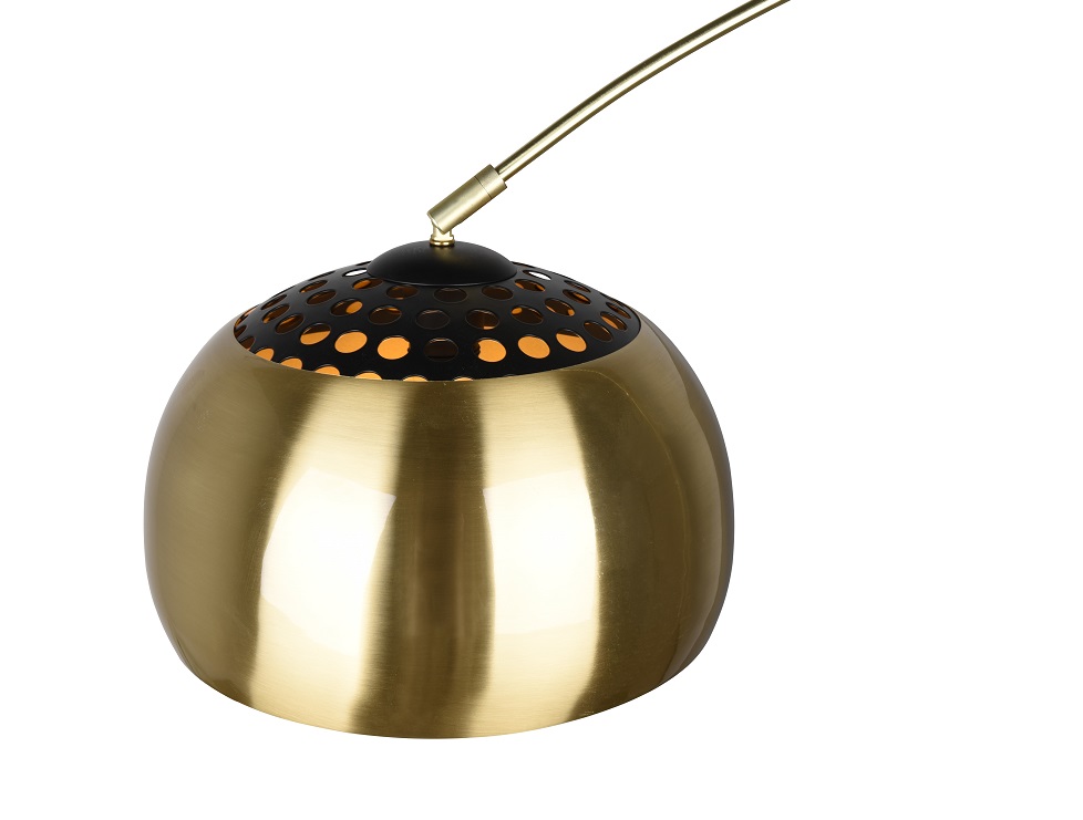 Trio Leuchten 411700108 ARGENTINA - Stojací oblouková moderní lampa v matné mosazi, 1 x E27, 200cm