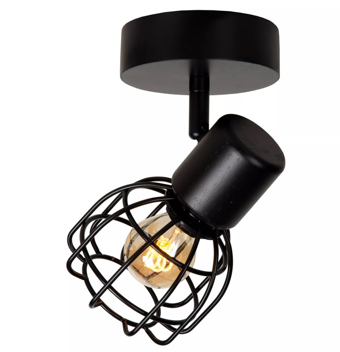 Lucide 00929/01/30 FILOX - Stropní nebo nástěnné svítidlo v černé barvě, 1 x E14