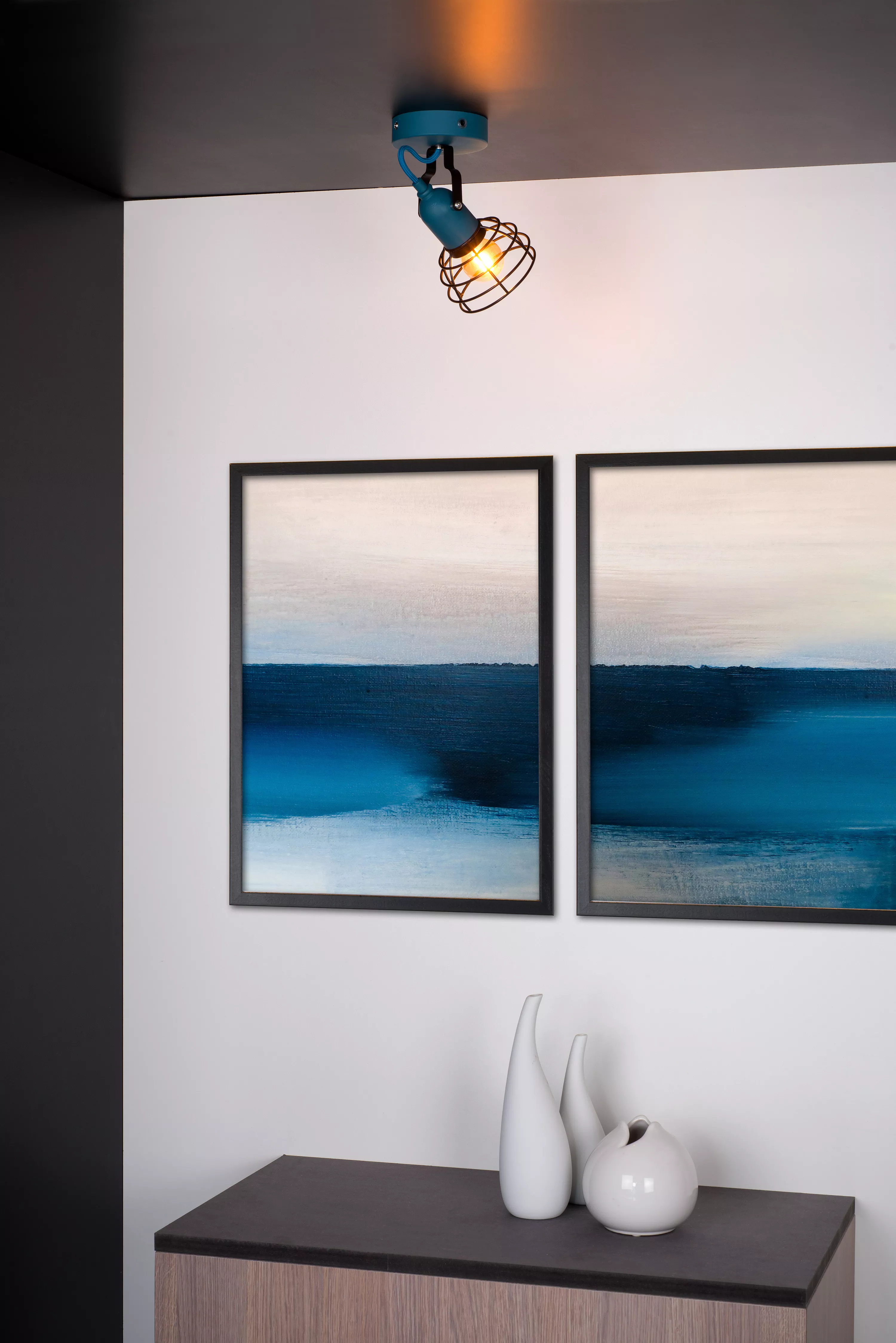 Lucide 08927/01/35 POLA - Stropní nebo nástěnné svítidlo v modré barvě, 1 x E27