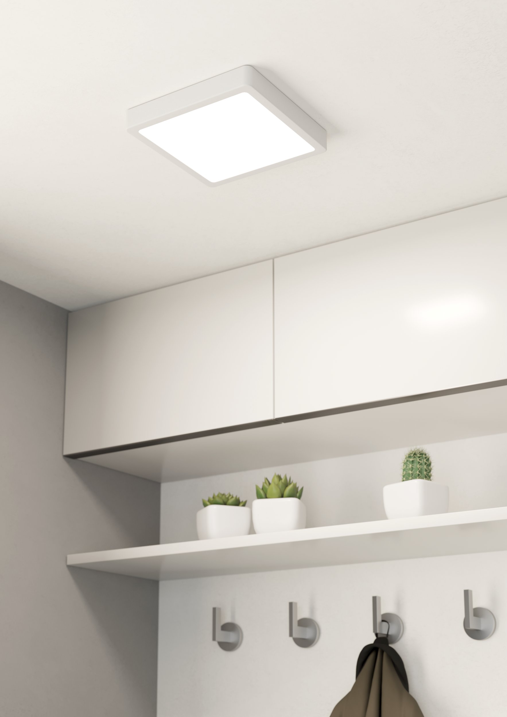 Eglo 900647 FUEVA 5 IP44 - LED stropní koupelnové svítidlo, 21 x 21cm, 17W, 3000K, IP44, bílá