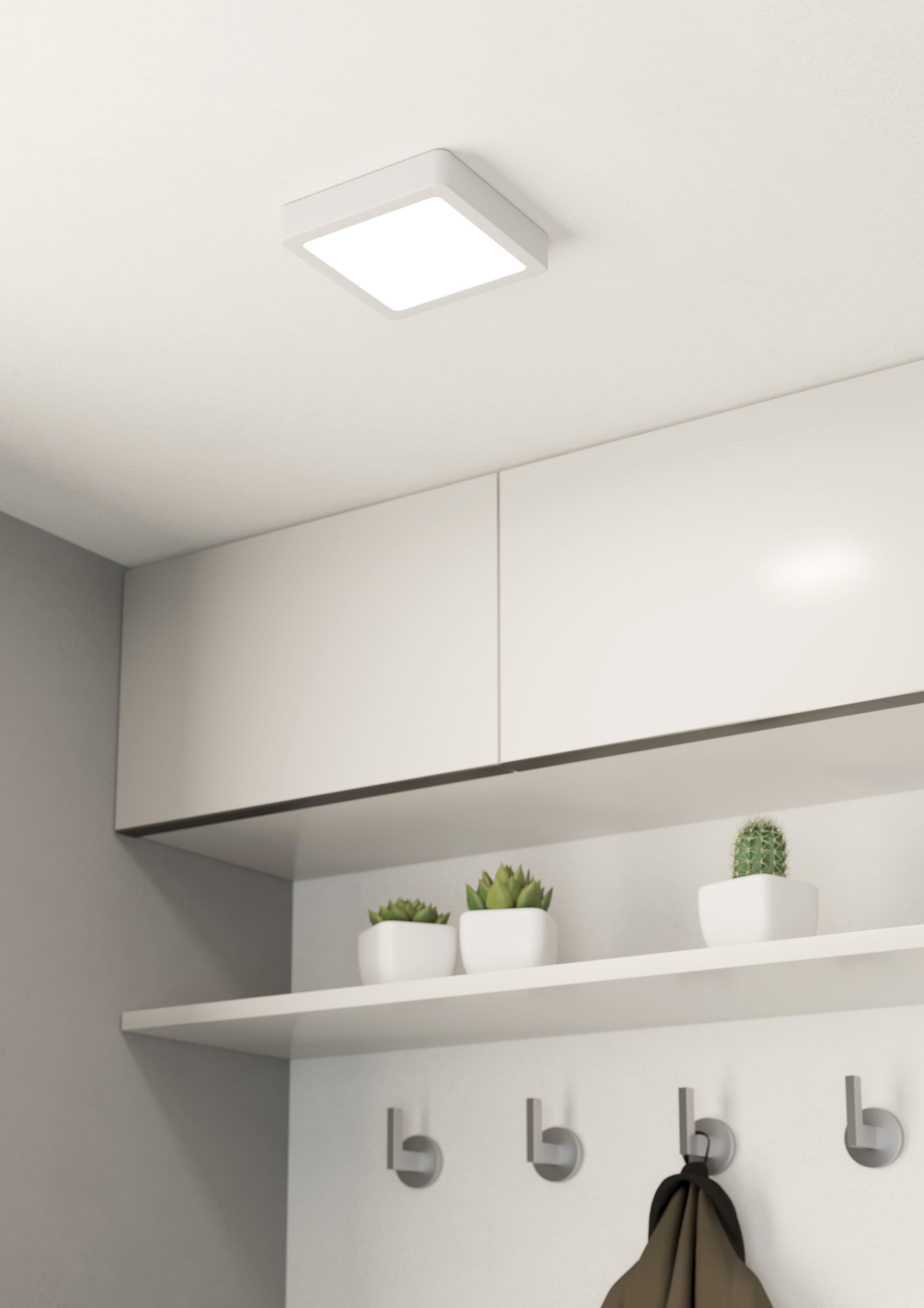 Eglo 900646 FUEVA 5 IP44 - LED stropní koupelnové svítidlo, 16 x 16cm, 11W, 3000K, IP44, bílá