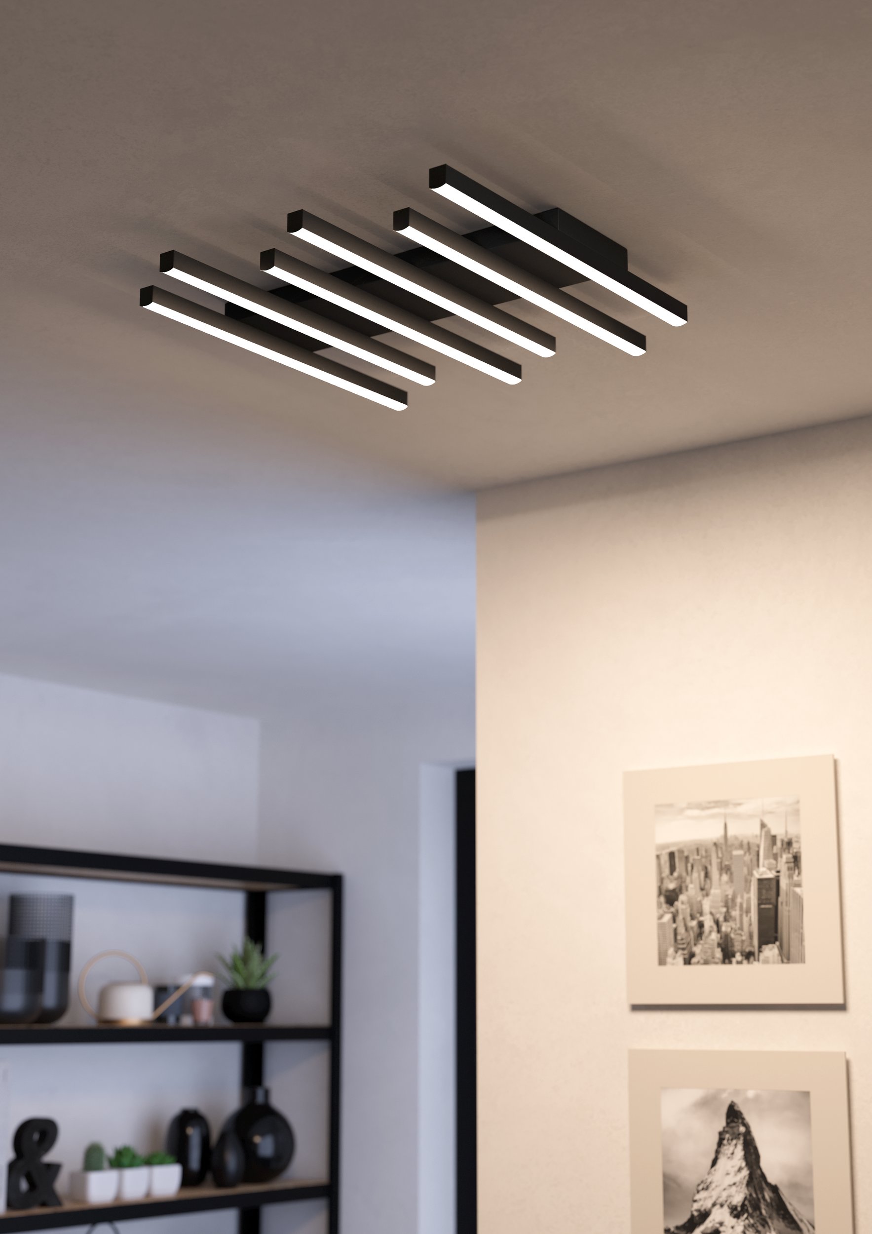 Eglo 900597 PADULARI - LED stropní černé svítidlo s dálkovým ovladačem, LED 26,5W, 53 x 47cm, 3000K - 6500K