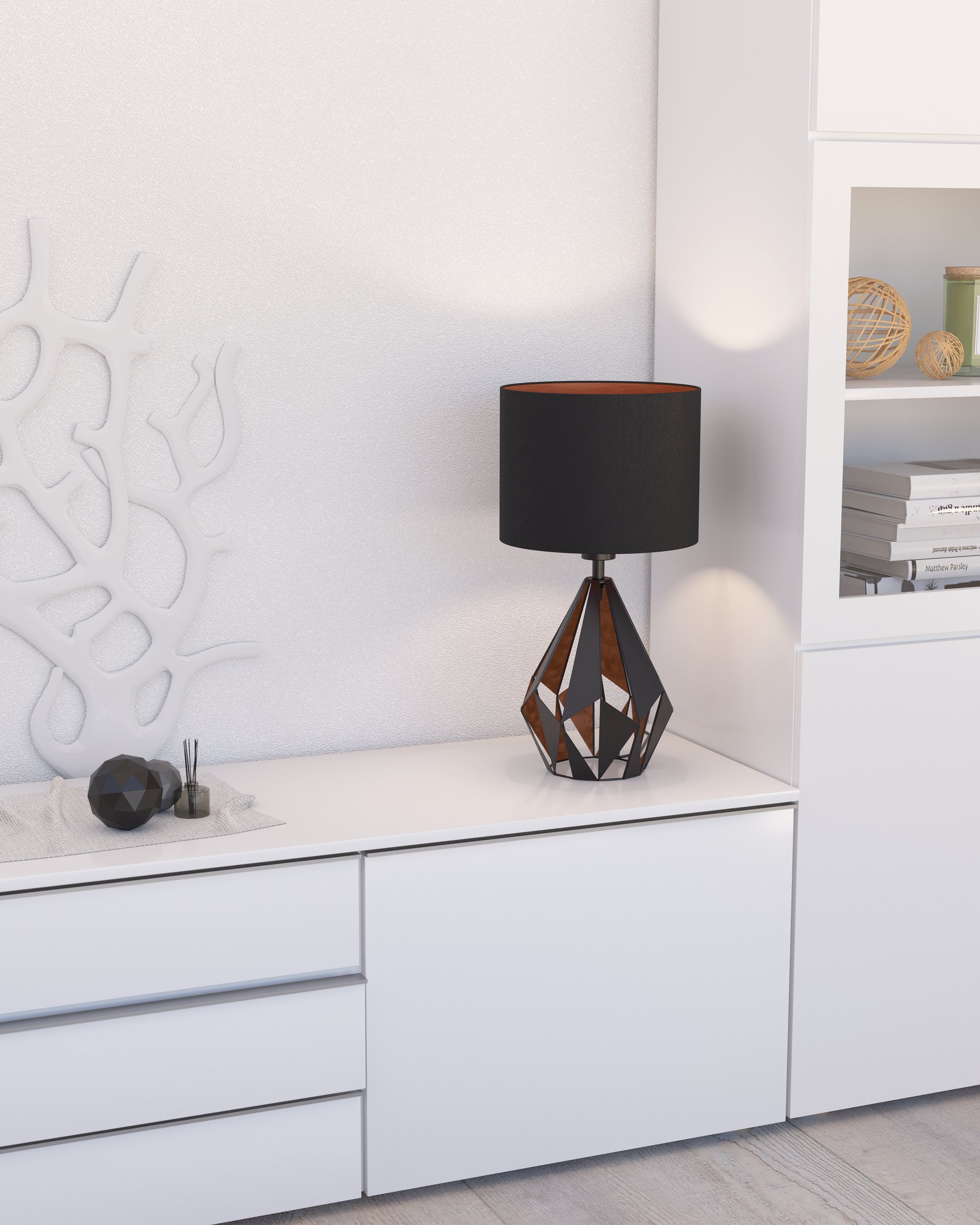 Eglo 43077 CARLTON 1 - Stolní retro lampa s textilním černým stínidlem, 1 x E27, 51cm