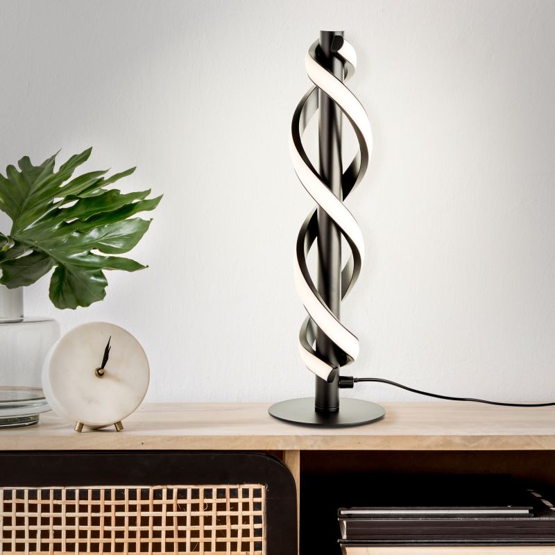 Brilliant G94538/06 AMALIE - LED stolní moderní lampa v černé barvě, 9W, 3000K, 39cm