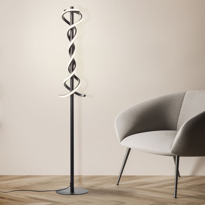 Brilliant G94539/06 AMALIE - LED stojací moderní lampa v černé barvě, 18W, 3000K, 128cm