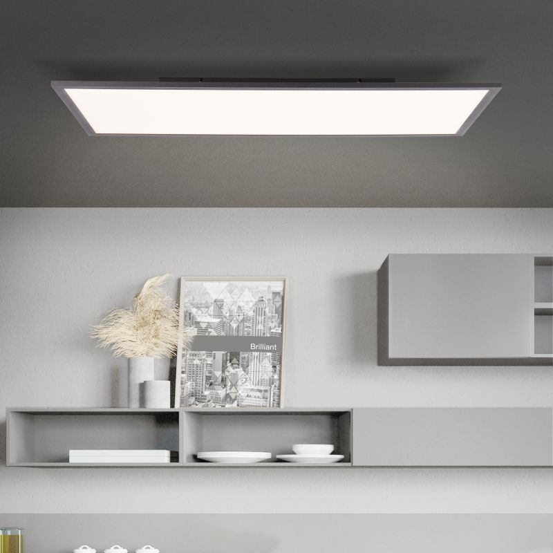 Brilliant G99299/76 JACINDA - LED obdelníkové stropní svítidlo v černé barvě, 37W, 2700-6500K, 3800lm, 80 x 40cm