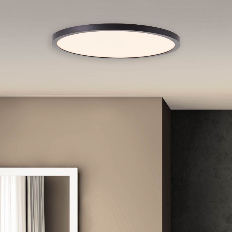 Brilliant HK19148S76 TUCO - LED kulaté stropní svítidlo v černé barvě, stmívatelné vypínačem, LED 20W, 2700K, Ø 30cm