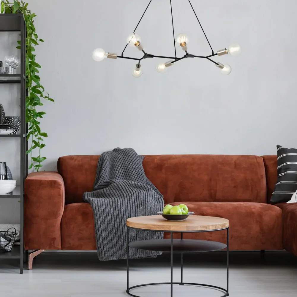 Rabalux 71027 BRANWEN - Závěsné svítidlo na sedm retro žárovek nad stůl nebo sedačku, 7 x E27, 91cm