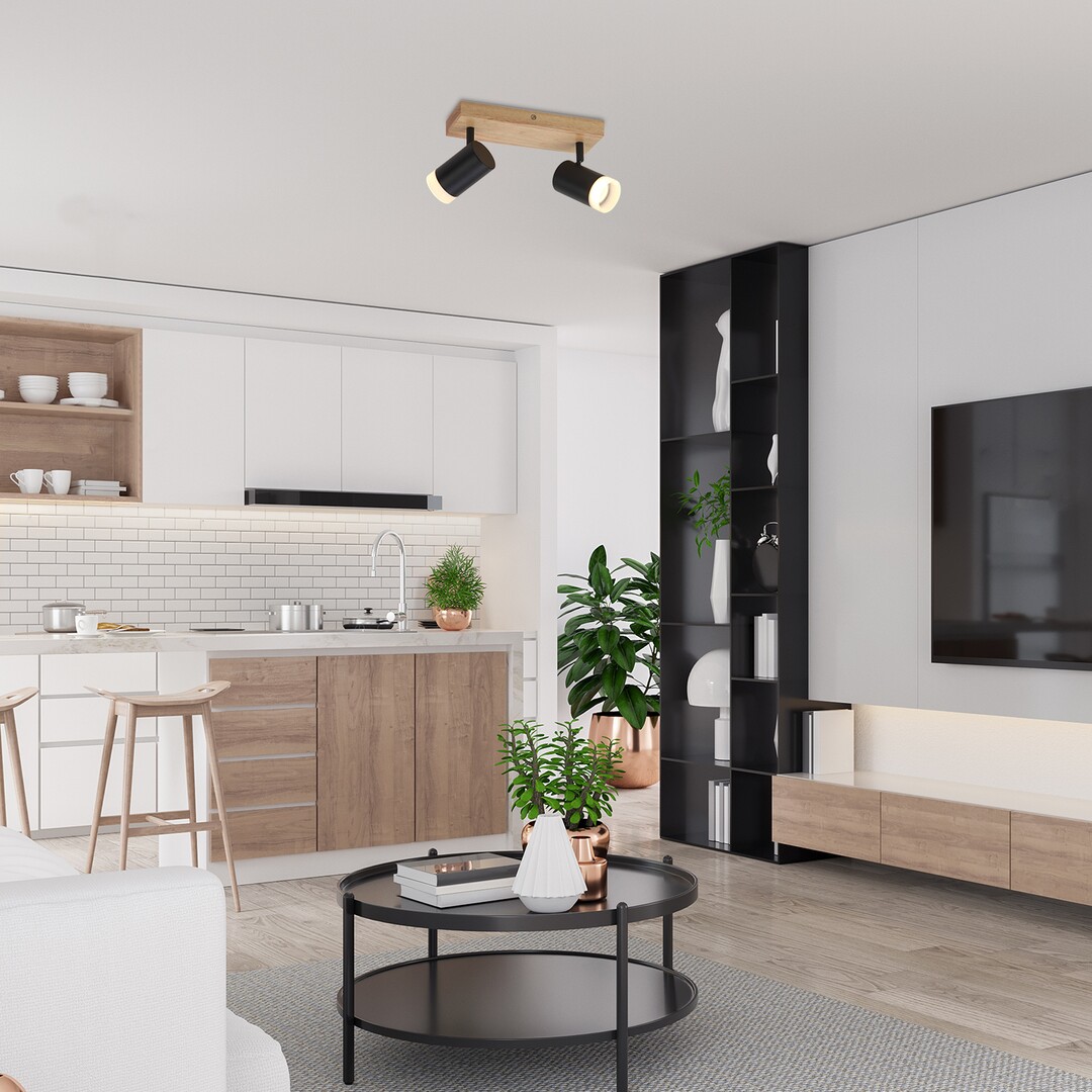 Rabalux 73122 TORAS - Stropní svítidlo se dřevěnou monturou, 2 x GU10