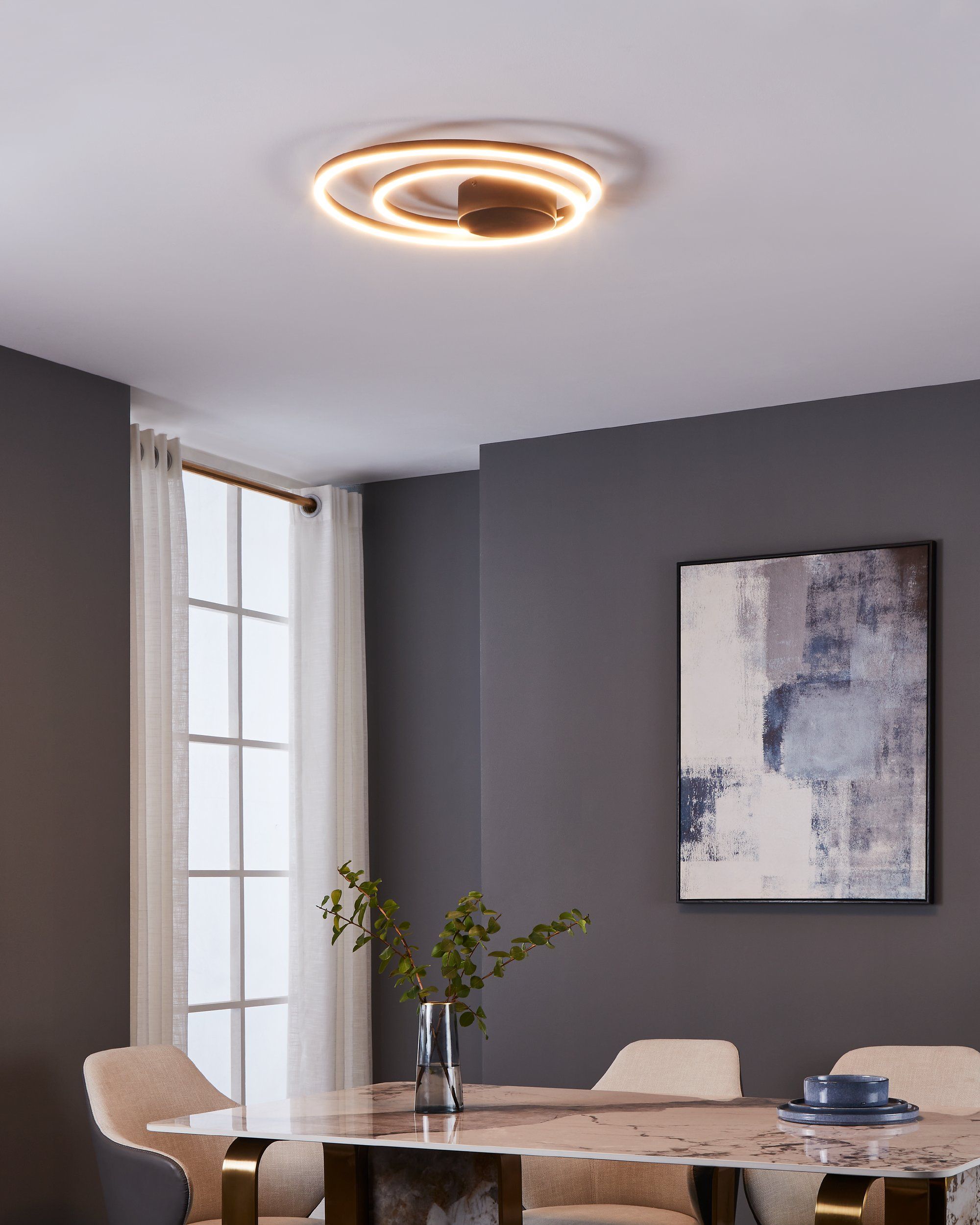 Eglo 900471 RUOTALE - LED moderní stropní svítidlo v černé barvě, 36W, 3000K, Ø 45cm