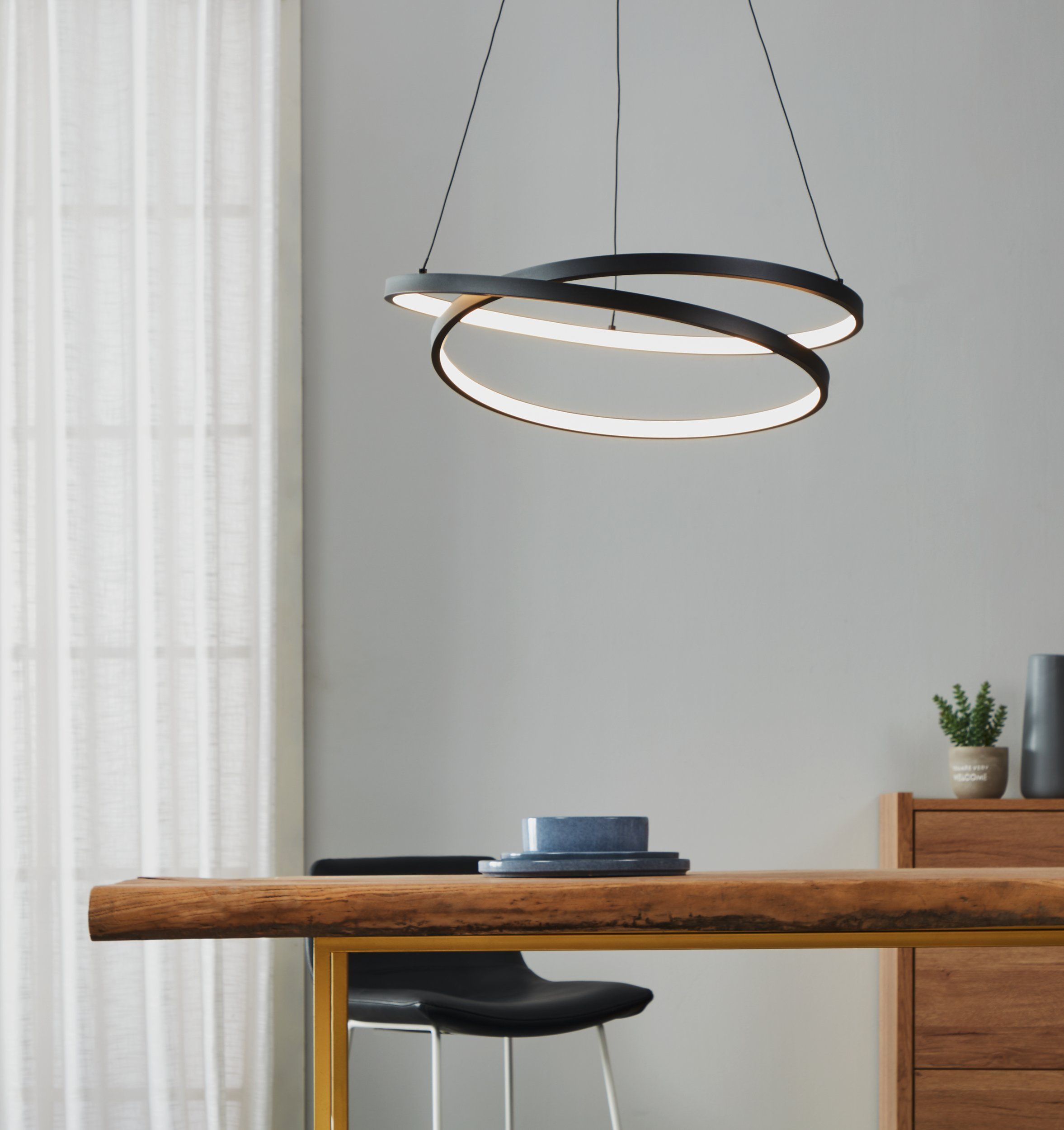 Eglo 900472 RUOTALE - LED závěsné svítidlo nejen nad jídelní stůl a sedačku, 37W, 3000K, Ø 55cm