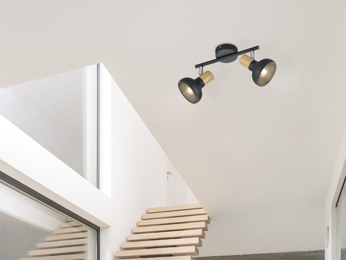 Trio Leuchten R81522032 LATIKA - Stropní lampa v černé barvě, 2 x E14
