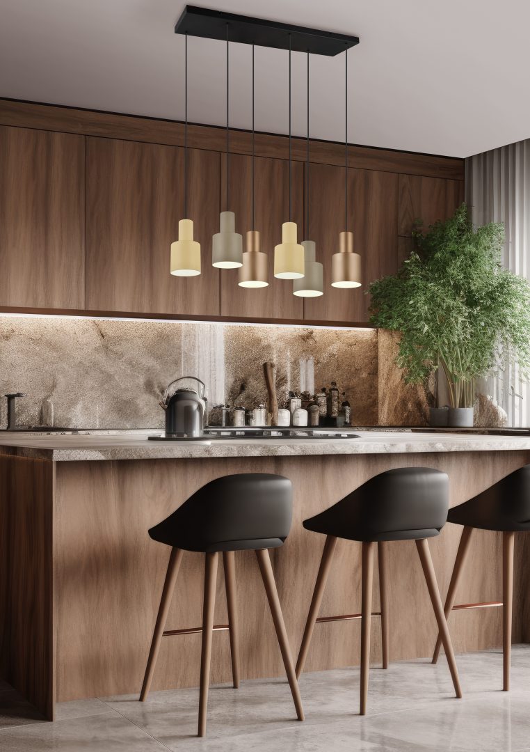 Trio Leuchten 319400617 AGUDO - Závěsný lustr s kovovými stínidly, 6 x E27, 85cm