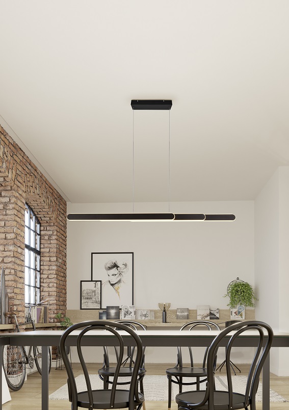 Trio Leuchten 343310332 HELIOS - LED svítidlo nad stůl, dotykem stmívatelné, LED 48W, 2700K - 6500K, šířka max 130cm
