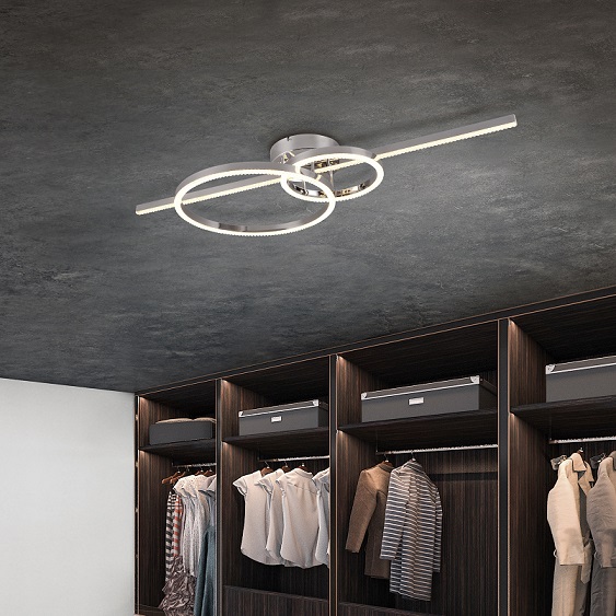 Trio Leuchten 643010306 MONTILLA - Stropní LED svítidlo s dálkovým ovladačem v lekslém chromu, LED 54W, 2700 - 6000K, 100 x 40cm