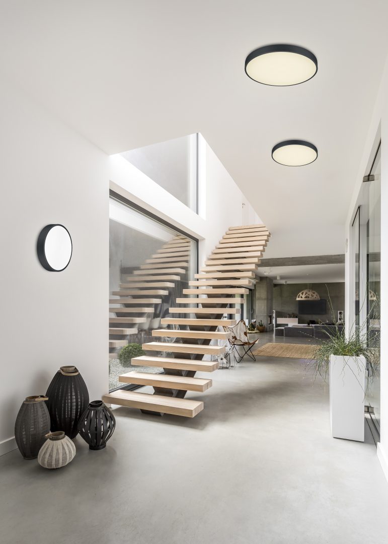 Trio Leuchten 627413032 WACO - Stropní černé kulaté svítidlo stmívatelné nástěnným stmívačem, LED 28W, 2300 + 3000+ 4000K, Ø 31cm