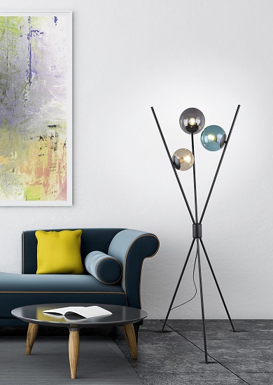 Trio Leuchten 403400317 LANCE - Stojací moderní lampa s barevnými skly, 3 x E14, 156cm