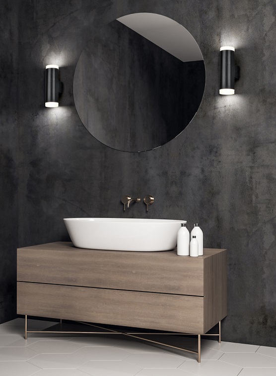 Trio Leuchten 283110232 RAY - Koupelnové LED nástěnné svítidlo v černé barvě, 8W, 3000K, IP44
