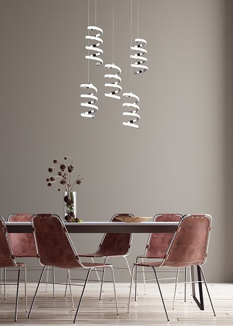 Trio Leuchten R34185306 LAOLA -Moderní LED lustr nejen nad jídelní stůl stmívatelný vypínačem, LED 40W, 4000K, Ø 45cm