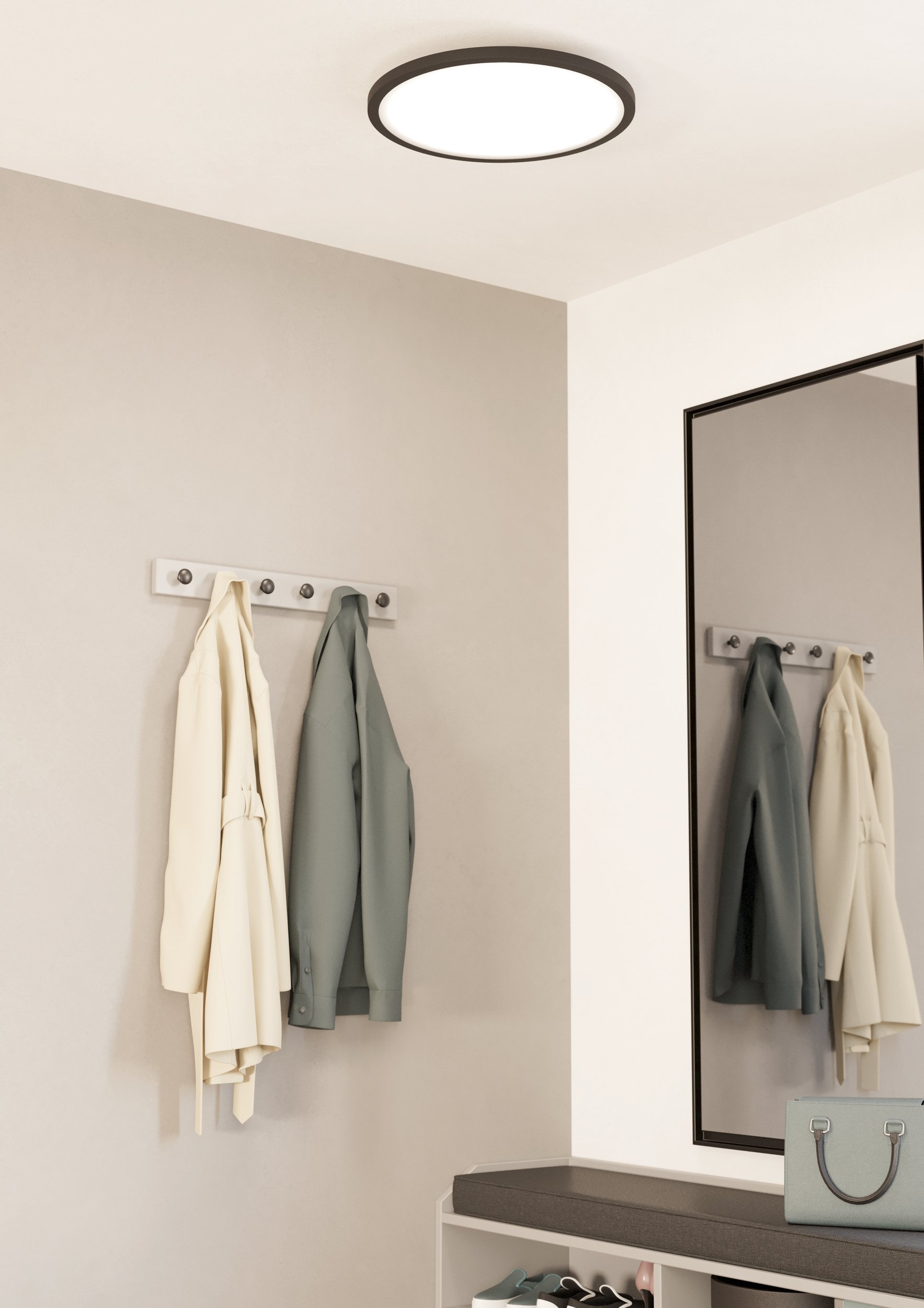 Eglo ZIGBEE 900761 SARSINA-Z - Stropní LED černé kulaté svítidlo stmívatelné ovladačem, nebo z mobilní aplikace, LED 33,5, 2700-6500K, Ø 45cm