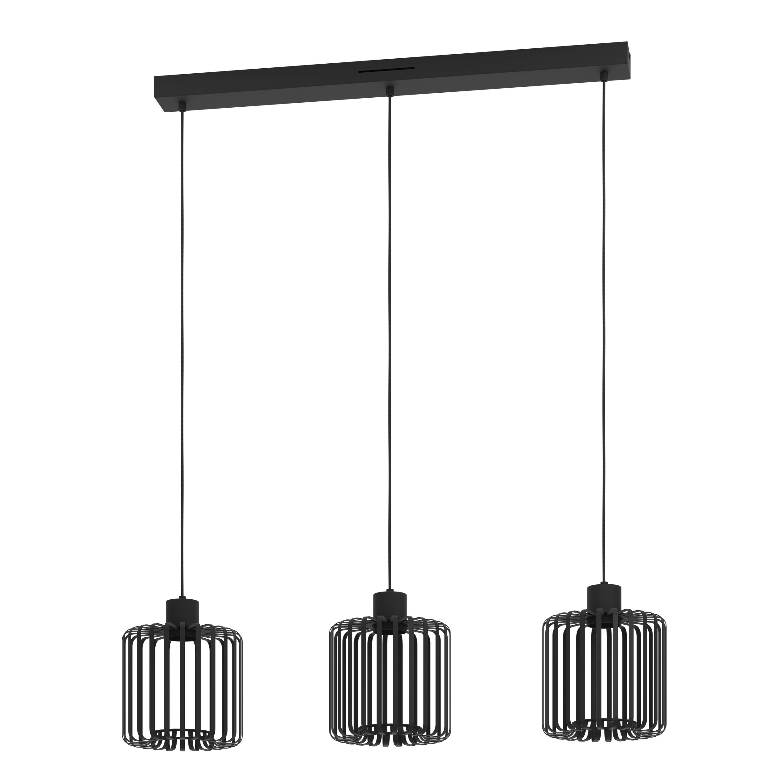 Eglo ZIGBEE 900724 GINESTRONE-Z - Závěsné trojramenné LED RGB černé svítidlo s kovovým stínidlem ovládané ovladačem, nebo z mobilní aplikace, LED 11,1W,  90cm