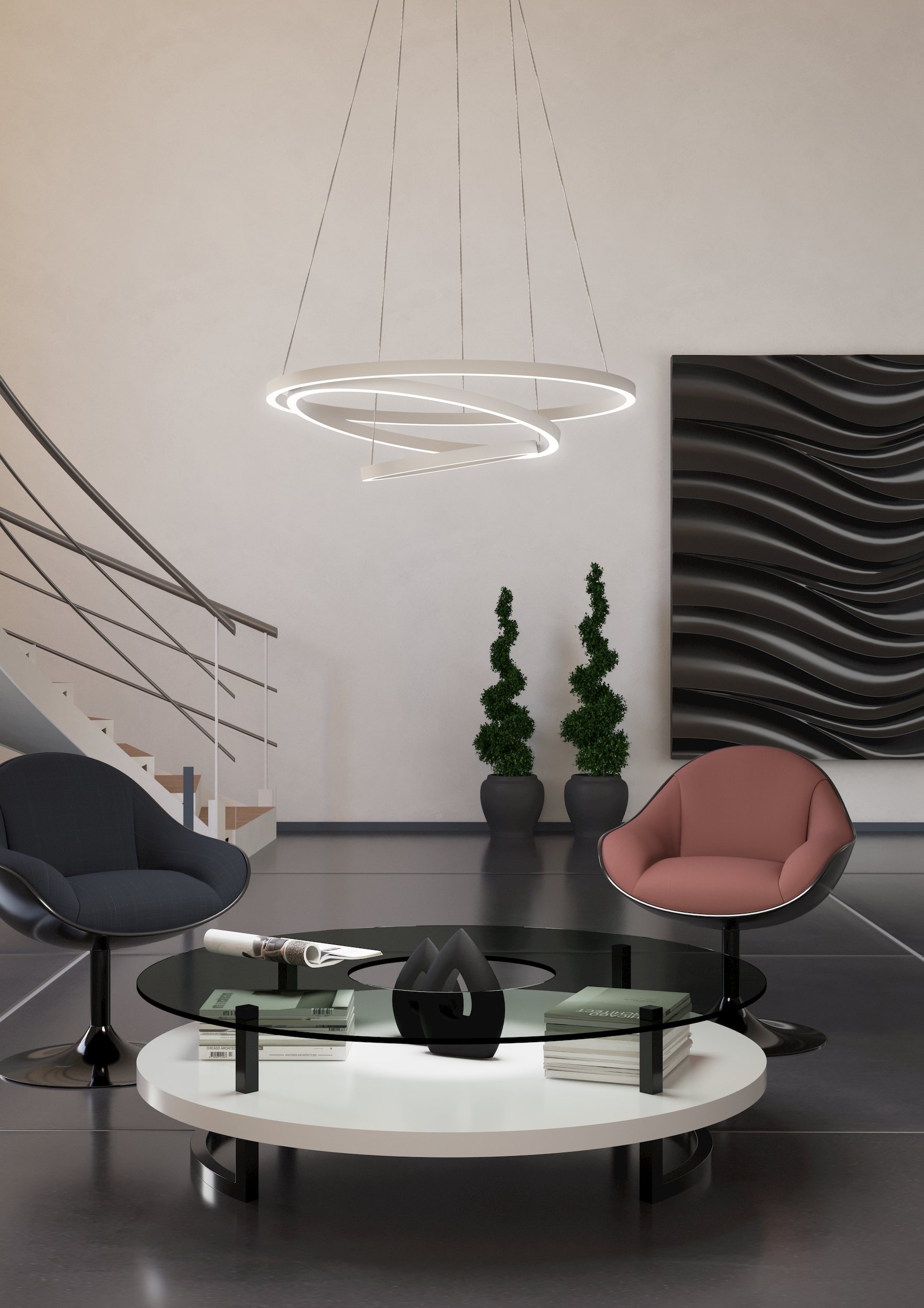 Eglo ZIGBEE 900478 LOBINERO-Z - Závěsné LED moderní stmívatelné svítidlo ovládané ovladačem, nebo z mobilní aplikace, LED 43W, 3000-6500K, Ø 58cm