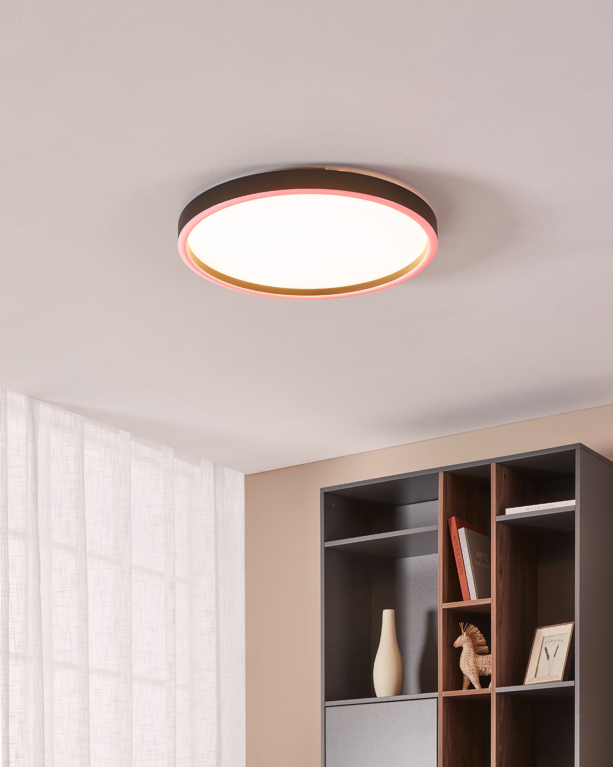 Eglo ZIGBEE 900412 MONTEMORELOS-Z - Stropní černé LED RGB svítidlo ovládané ovladačem, nebo z mobilní aplikace, LED 34,5W, Ø 57cm
