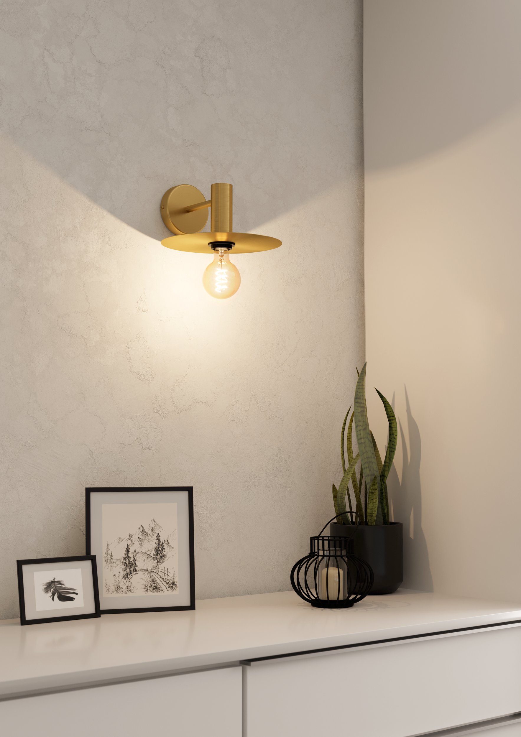 Eglo 900733 ESCANDELL - Nástěnná retro mosazná lampa, 1 x E27
