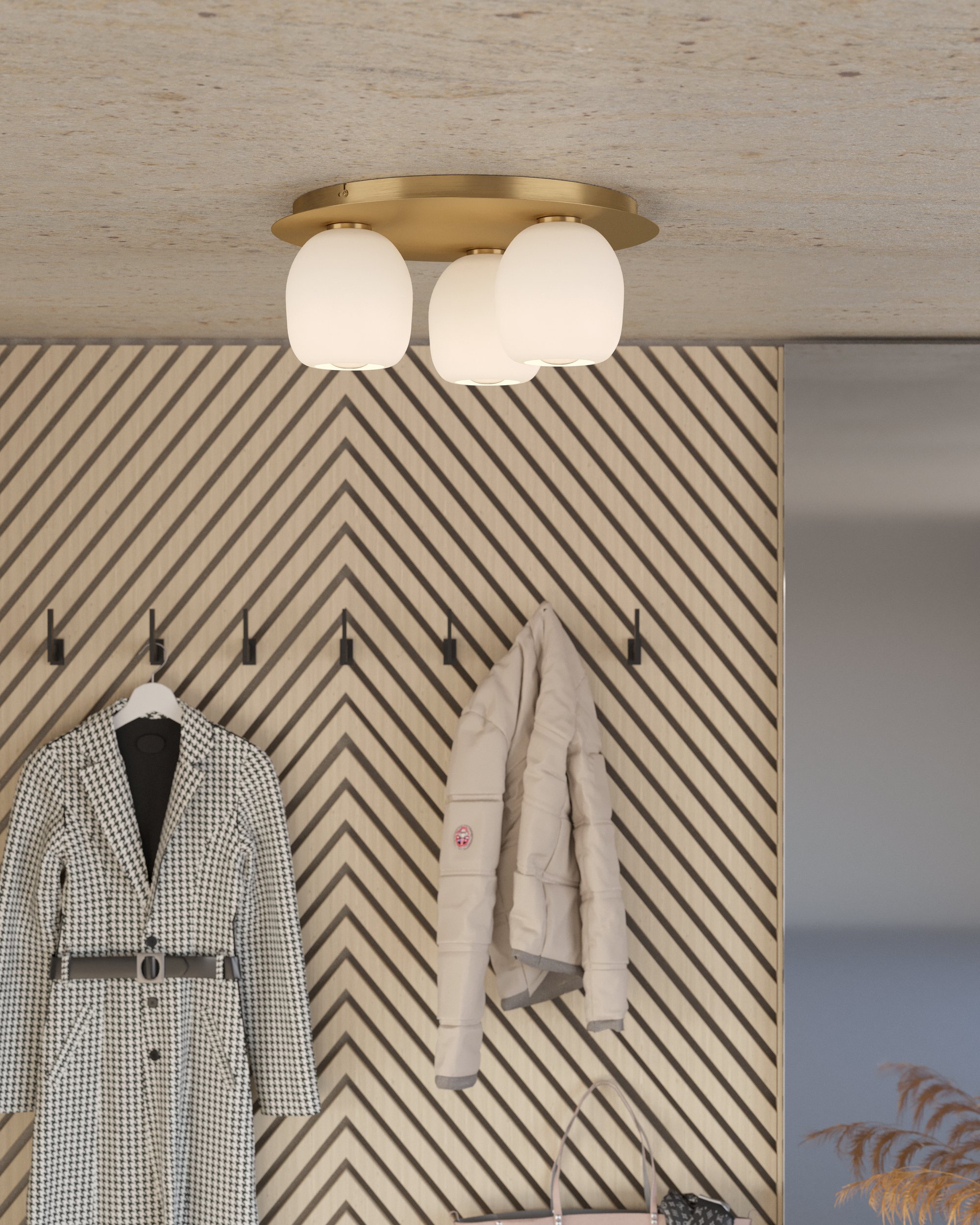 Eglo 900304 MANZANARES - Stropní přisazené svítidlo v mosazné barvě, 3 x E27, Ø 45cm