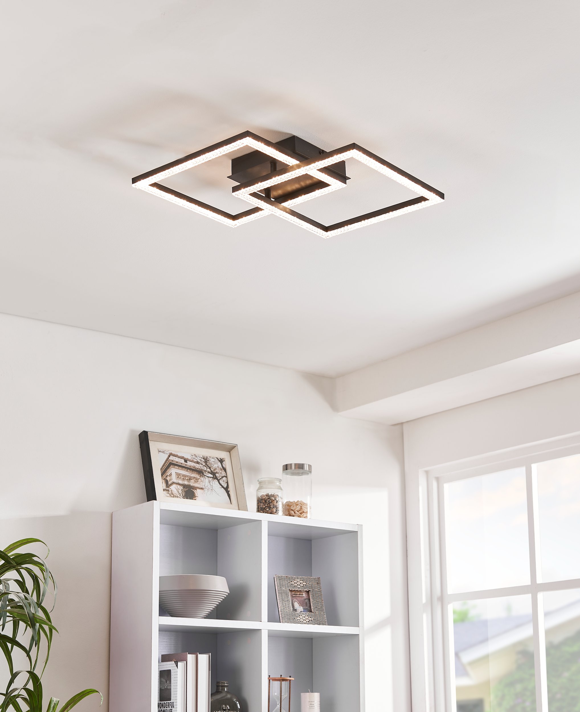 Eglo 99799 LEJIAS - LED stropní svítidlo v černé barvě LED 21W, 3000K, 45 x 45cm