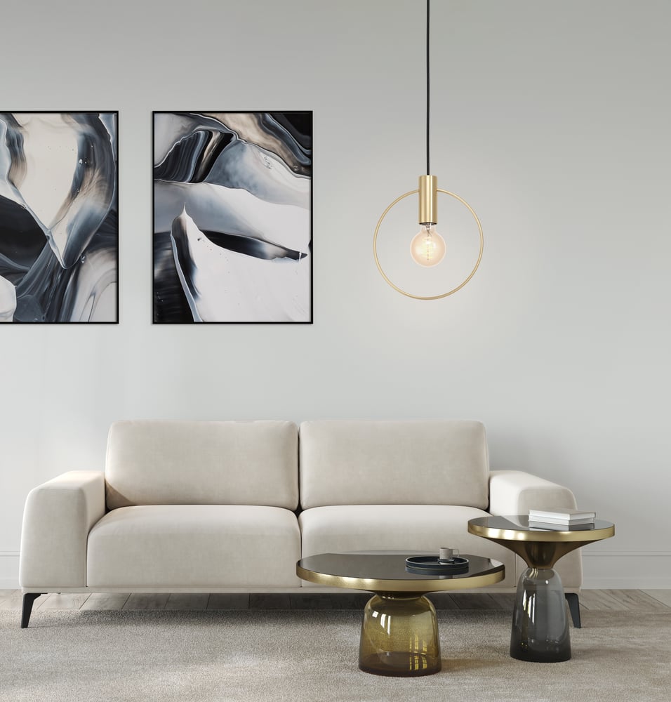 Eglo 98834 MANIZALES - Závěsné svítidlo v mosazné barvě, 1 x E27, Ø 25cm