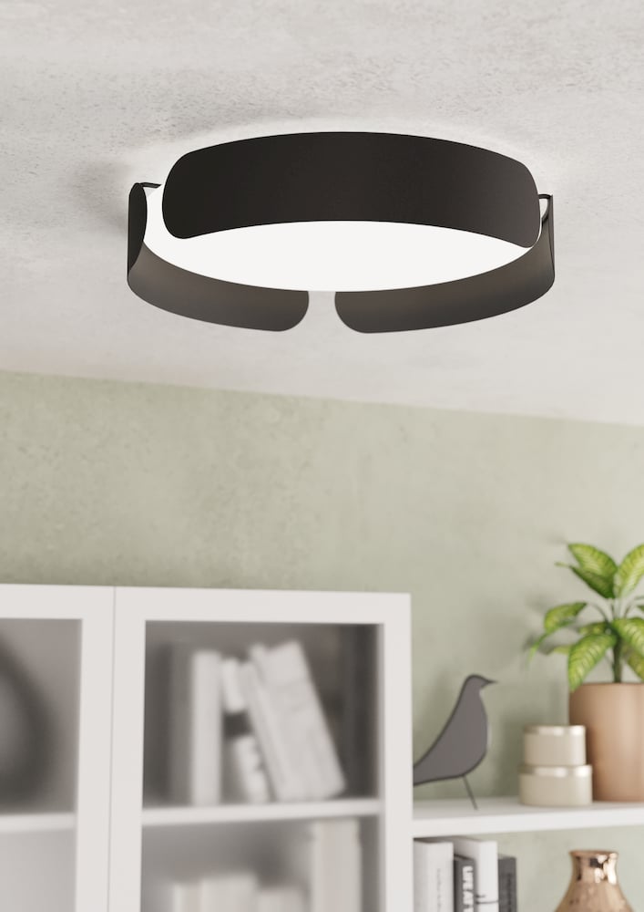 Eglo 99621 VALCASOTTO - Stropní LED svítidlo v černé barvě, LED 24W, 3000K, Ø 37cm
