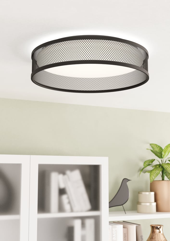 Eglo 900975 LUPPINERIA - Stropní LED svítidlo v černé barvě, LED 20W, 3000K, Ø 38,5cm