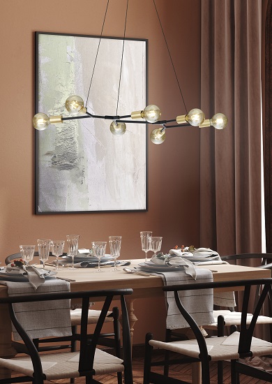 Trio Leuchten 306700732 CROSS - Závěsné retro svítidlo 7 x E27, 91 x 45cm