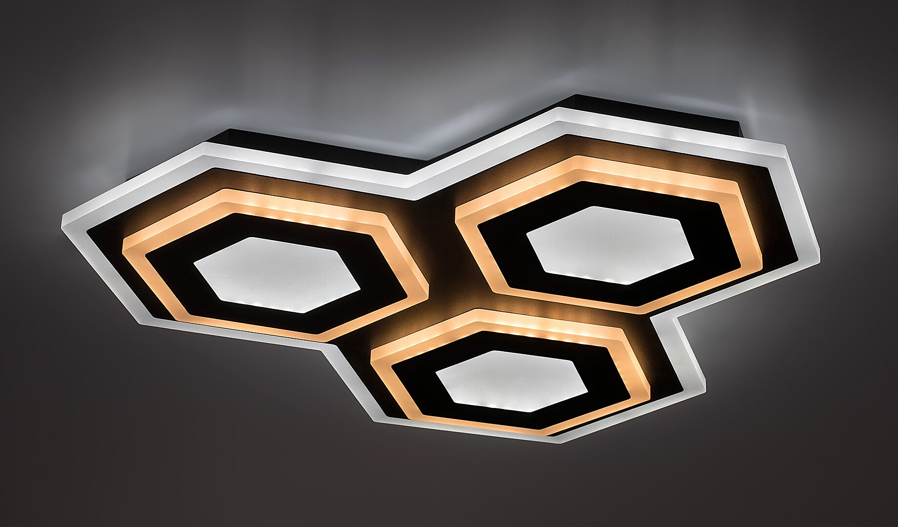 Rabalux 71115 BITSI - LED moderní stmívatelné svítidlo na strop na dálkové ovládání, LED 72W,  3000 + 6000K, 43 x 42cm